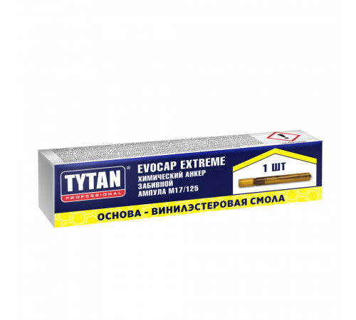 Химический анкер ампула d17/125 мм винилэстровая смола Tytan Professional Evocap Extreme Химический анкер ампула d17/125 мм винилэстровая смола Tytan Professional Evocap Extreme