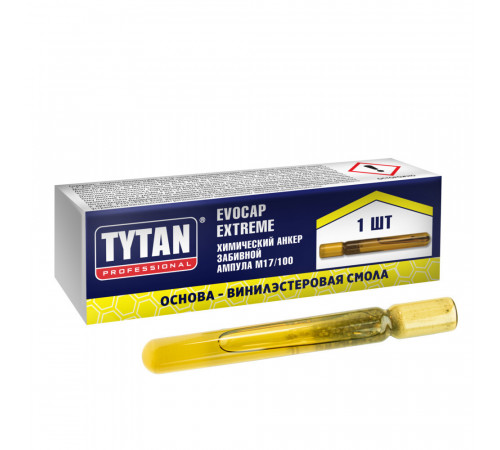 Химический анкер ампула d17/100 мм винилэстровая смола Tytan Professional Evocap Extreme Химический анкер ампула d17/100 мм винилэстровая смола Tytan Professional Evocap Extreme