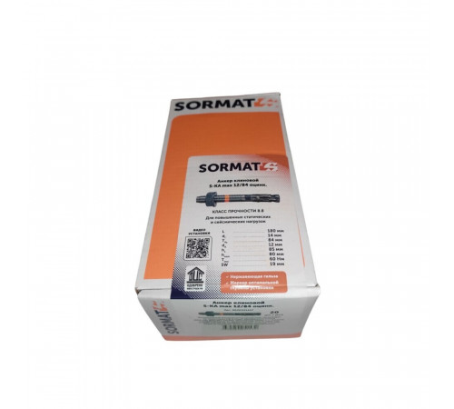 Анкер клиновой Sormat S-KA max для бетона 12х12/84 мм (20 шт.) Анкер клиновой Sormat S-KA max для бетона 12х12/84 мм (20 шт.)
