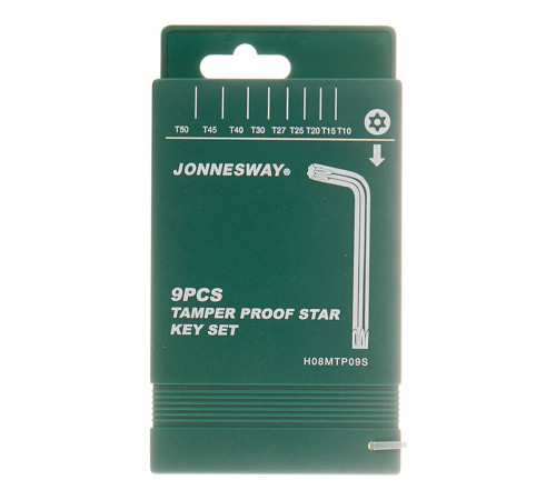 Набор шестигранных ключей Jonnesway Torx 10-50 мм (H08MTP09S) (9 шт.)