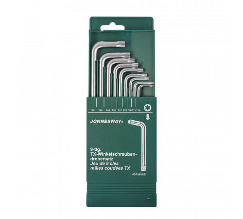 Набор шестигранных ключей Jonnesway Torx 10-50 мм (H07M09S) (9 шт.)