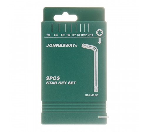 Набор шестигранных ключей Jonnesway Torx 10-50 мм (H07M09S) (9 шт.)