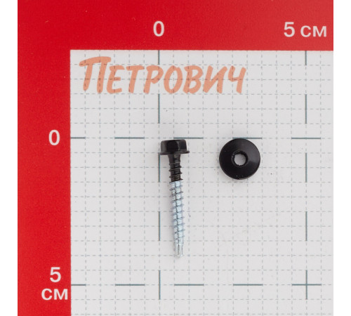 Саморезы кровельные с буром 35х4,8 мм металл-дерево черный янтарь RAL 9005 Daxmer (250 шт.) Саморезы кровельные с буром 35х4,8 мм металл-дерево черный янтарь RAL 9005 Daxmer (250 шт.)