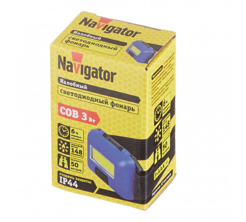 Фонарь налобный Navigator NPT светодиодный 1 LED 3 Вт на батарейках AAA ударопрочный пластик 3 режима (14660) Фонарь налобный Navigator NPT светодиодный 1 LED 3 Вт на батарейках AAA ударопрочный пластик 3 режима (14660)