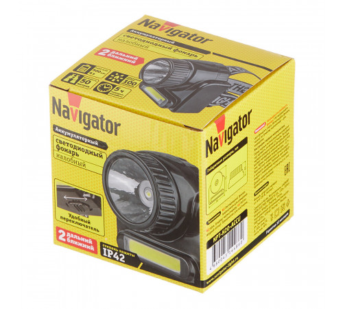 Фонарь налобный Navigator NPT светодиодный 2 LED 3/3 Вт аккумуляторный Lead-acid 500 мАч ударопрочный пластик 2 режима (14486) Фонарь налобный Navigator NPT светодиодный 2 LED 3/3 Вт аккумуляторный Lead-acid 500 мАч ударопрочный пластик 2 режима (14486)