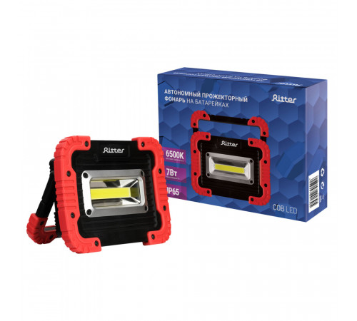 Фонарь прожектор Ritter светодиодный 1 LED 7 Вт на батарейках AA пластик (29130 5)