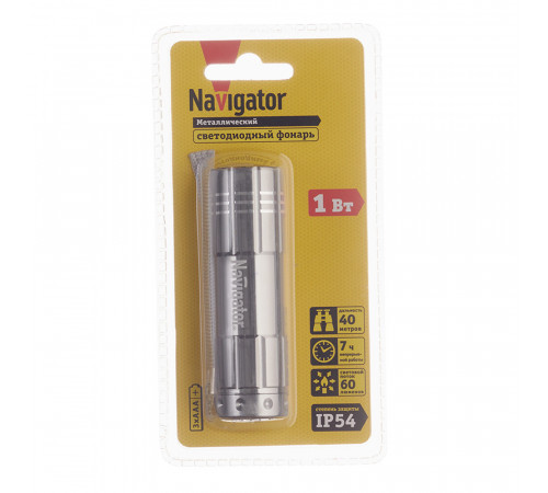 Фонарь ручной Navigator (949287) светодиодный 9 LED 1 Вт на батарейках AAA алюминий Фонарь ручной Navigator (949287) светодиодный 9 LED 1 Вт на батарейках AAA алюминий