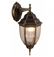 Светильник садово-парковый настенный Arte Lamp Pegasus черно-золотой E27 60 Вт IP44 (A3152AL-1BN)