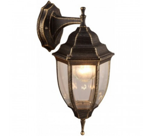 Светильник садово-парковый настенный Arte Lamp Pegasus черно-золотой E27 60 Вт IP44 (A3152AL-1BN)