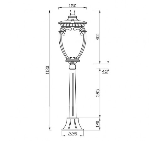 Светильник садово-парковый Outdoor Fleur черный с золотом 1130 мм E27 60 Вт IP44 (O414FL-01GB1) Светильник садово-парковый Outdoor Fleur черный с золотом 1130 мм E27 60 Вт IP44 (O414FL-01GB1)