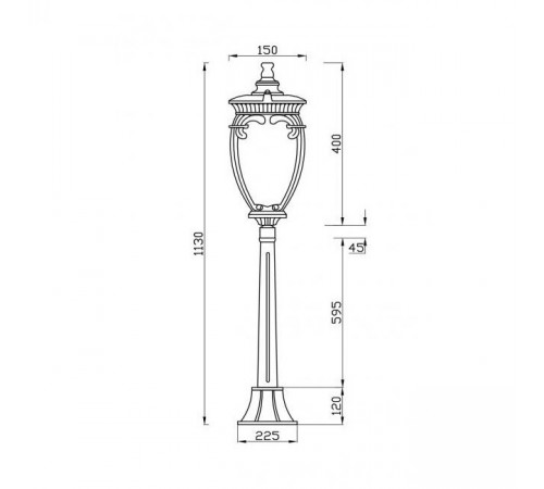 Светильник садово-парковый Outdoor Fleur бронза 1130 мм E27 60 Вт IP44 (O414FL-01BZ1) Светильник садово-парковый Outdoor Fleur бронза 1130 мм E27 60 Вт IP44 (O414FL-01BZ1)
