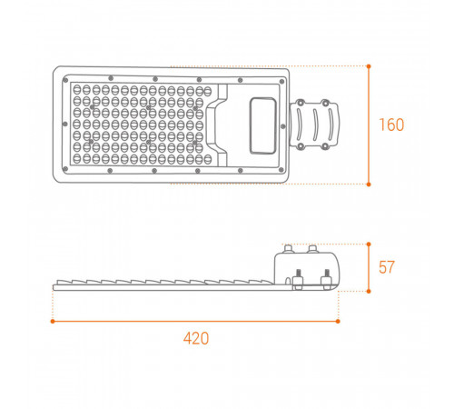 Светильник уличный светодиодный Wolta STL 5700К 100 Вт консольный IP65 (STL-100W/04) Светильник уличный светодиодный Wolta STL 5700К 100 Вт консольный IP65 (STL-100W/04)