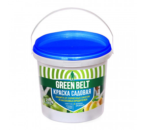 Средство для защиты деревьев от солнечных ожогов Green Belt краска садовая акриловая 1,5 л Средство для защиты деревьев от солнечных ожогов Green Belt краска садовая акриловая 1,5 л