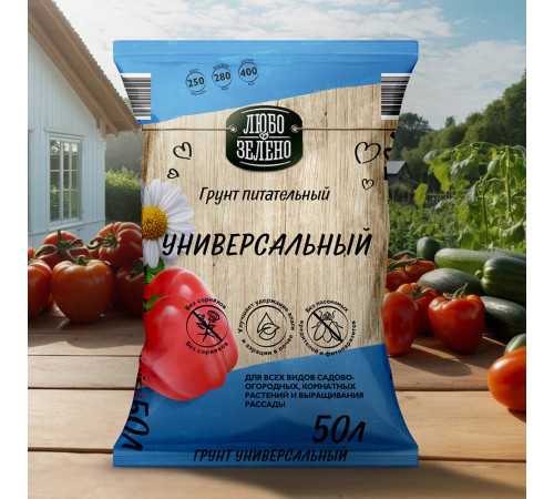 Почвогрунт Любо-Зелено универсальный 50 л Почвогрунт Любо-Зелено универсальный 50 л