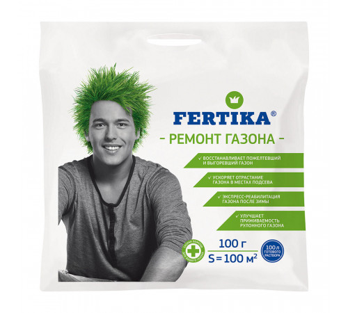 Удобрение минеральное сухое гранулированное Ремонт газона Fertika 100 г Удобрение минеральное сухое гранулированное Ремонт газона Fertika 100 г