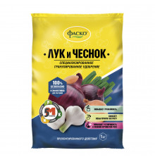 Удобрение минеральное сухое для лука и чеснока гранулированное 5М Фаско 1 кг
