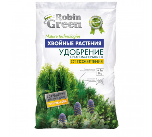 Удобрение органоминеральное гранулированное для хвойных растений Робин Грин 2,5 кг Удобрение органоминеральное гранулированное для хвойных растений Робин Грин 2,5 кг