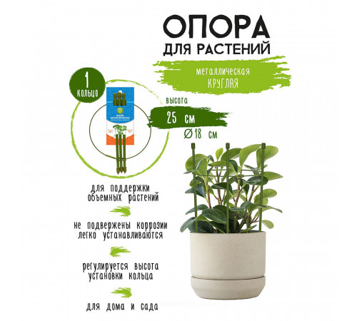 Опора для растений Garden Show круглая металл 250 мм (466333)