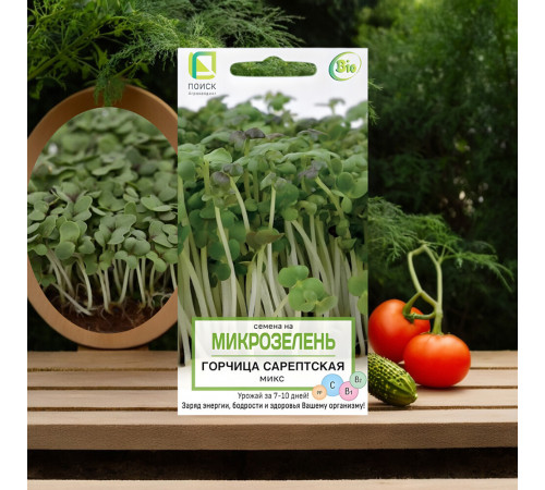 Микрозелень Горчица сарептская салатная микс Поиск 5 г Микрозелень Горчица сарептская салатная микс Поиск 5 г