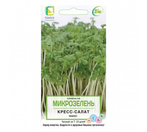 Микрозелень Кресс-салат микс Поиск 5 г Микрозелень Кресс-салат микс Поиск 5 г