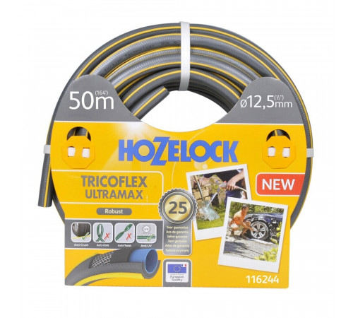 Шланг поливочный 1/2 50 м пятислойный HoZelock Tricoflex Ultramax ПВХ (116244) Шланг поливочный 1/2 50 м пятислойный HoZelock Tricoflex Ultramax ПВХ (116244)
