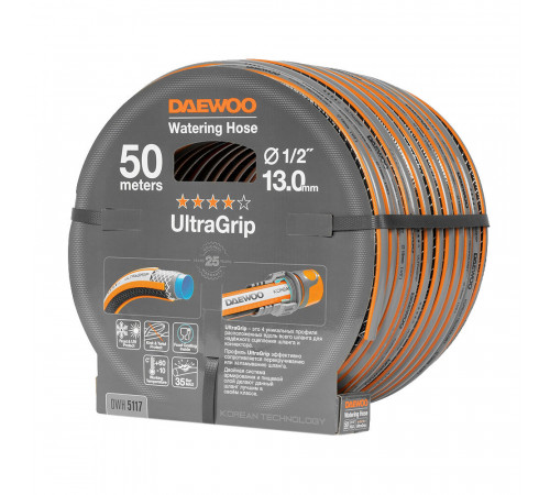 Шланг поливочный 1/2 50 м шестислойный Daewoo UltraGrip Plus ПВХ (DWH 5117) Шланг поливочный 1/2 50 м шестислойный Daewoo UltraGrip Plus ПВХ (DWH 5117)