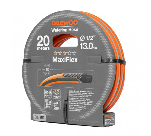 Шланг поливочный 1/2 20 м четырехслойный Daewoo MaxiFlex ПВХ (DWH 3113)