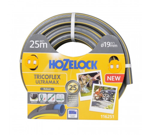 Шланг поливочный 3/4 25 м пятислойный HoZelock Tricoflex Ultramax ПВХ (116251) Шланг поливочный 3/4 25 м пятислойный HoZelock Tricoflex Ultramax ПВХ (116251)