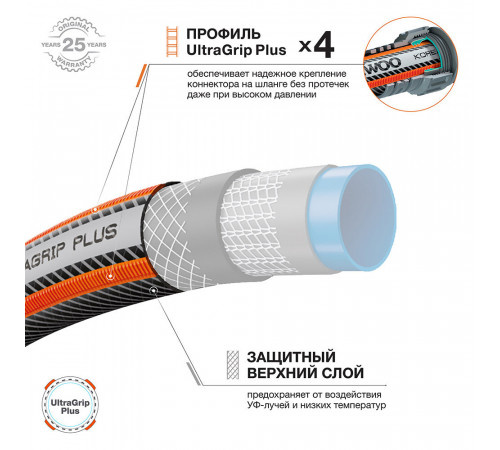 Шланг поливочный 1/2 30 м шестислойный Daewoo UltraGrip Plus ПВХ (DWH 5115) Шланг поливочный 1/2 30 м шестислойный Daewoo UltraGrip Plus ПВХ (DWH 5115)