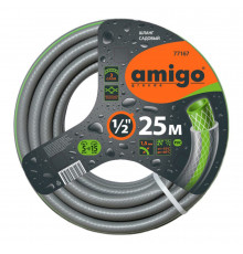 Шланг поливочный 1/2 25 м трехслойный Amigo ПВХ (77167)