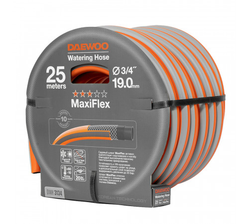 Шланг поливочный 3/4 25 м четырехслойный Daewoo MaxiFlex ПВХ (DWH 3134) Шланг поливочный 3/4 25 м четырехслойный Daewoo MaxiFlex ПВХ (DWH 3134)