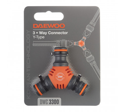 Соединитель 3/4х1/2х3/4 для поливочного шланга Daewoo пластиковый (DWC 3300) Соединитель 3/4х1/2х3/4 для поливочного шланга Daewoo пластиковый (DWC 3300)