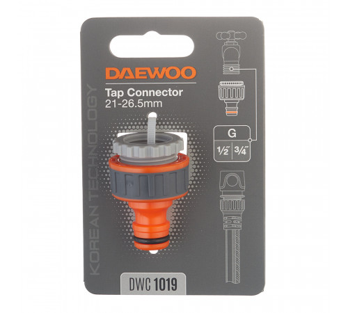 Адаптер 1/2х3/4 для крана Daewoo пластиковый (DWC 1019) Адаптер 1/2х3/4 для крана Daewoo пластиковый (DWC 1019)