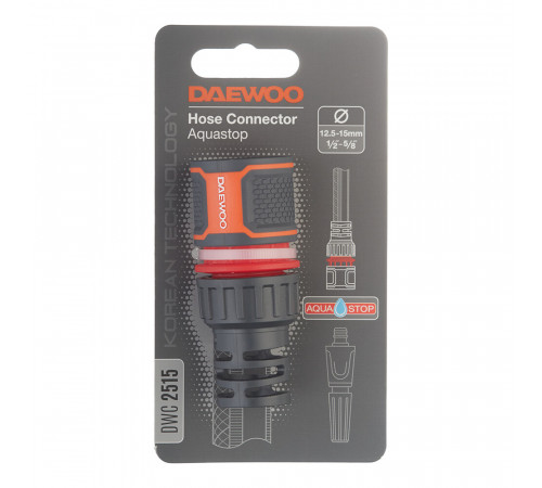 Коннектор 1/2х5/8 для шланга Daewoo пластиковый с аквастопом (DWC 2515) Коннектор 1/2х5/8 для шланга Daewoo пластиковый с аквастопом (DWC 2515)