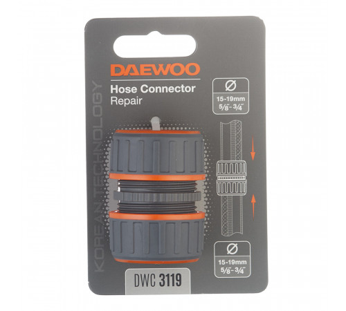 Муфта 5/8-3/4 для шланга Daewoo пластиковая (DWC 3119) Муфта 5/8-3/4 для шланга Daewoo пластиковая (DWC 3119)