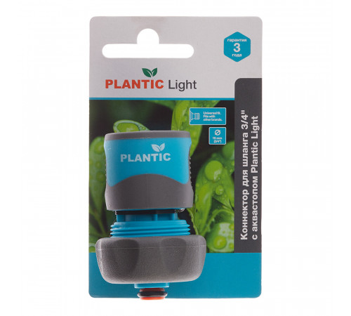 Коннектор 3/4 для шланга Plantic Light полипропиленовый с аквастопом (39368-01) Коннектор 3/4 для шланга Plantic Light полипропиленовый с аквастопом (39368-01)