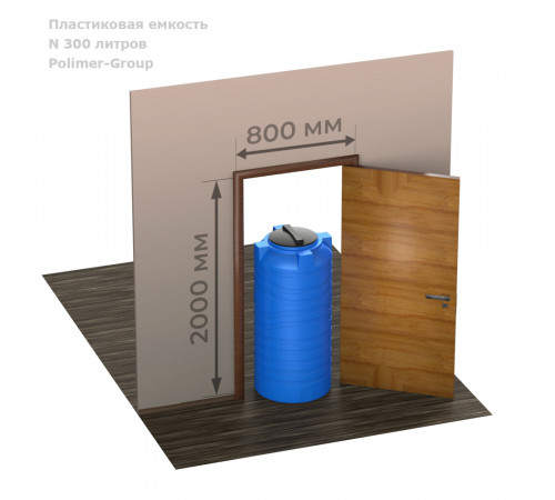 Емкость Polimer Group N-300 300 л пластиковая с крышкой черная Емкость Polimer Group N-300 300 л пластиковая с крышкой черная