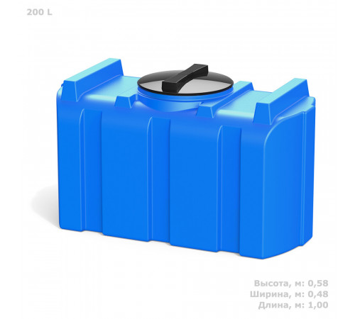 Бак для жидкостей Polimer Group R 200 200 л пластиковый с крышкой синий Бак для жидкостей Polimer Group R 200 200 л пластиковый с крышкой синий
