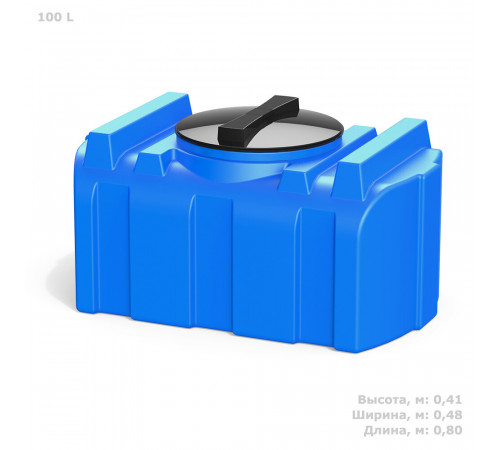 Бак для жидкостей Polimer Group R 100 100 л пластиковый с крышкой синий Бак для жидкостей Polimer Group R 100 100 л пластиковый с крышкой синий