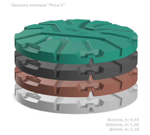 Крышка колодца из пищевого полиэтилена складная Polimer Group Роса (DKS11) 1250х100 мм