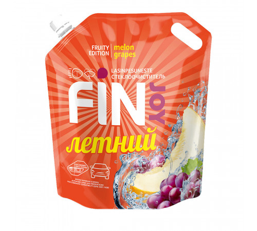 Стеклоомыватель Fin Joy Fruity Melon летний 4 л Стеклоомыватель Fin Joy Fruity Melon летний 4 л