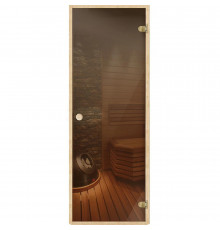 Дверь для бани и сауны стеклянная бронза DoorWood 690х1890 мм (DW02187)