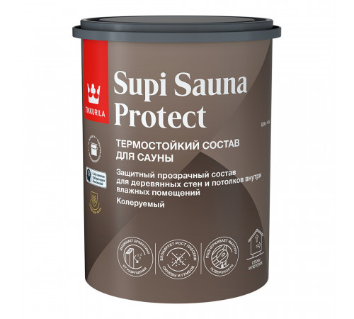 Антисептик Tikkurila/Tikkivala Supi Sauna Protect для бань и саун бесцветный 0,9 л Антисептик Tikkurila/Tikkivala Supi Sauna Protect для бань и саун бесцветный 0,9 л