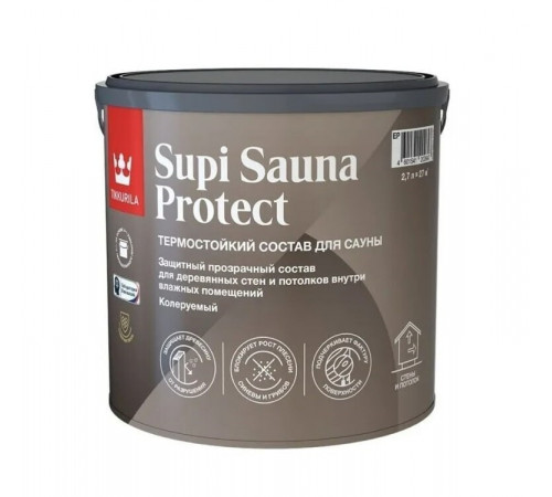 Антисептик Tikkurila/Tikkivala Supi Sauna Protect для бань и саун бесцветный 2,7 л Антисептик Tikkurila/Tikkivala Supi Sauna Protect для бань и саун бесцветный 2,7 л
