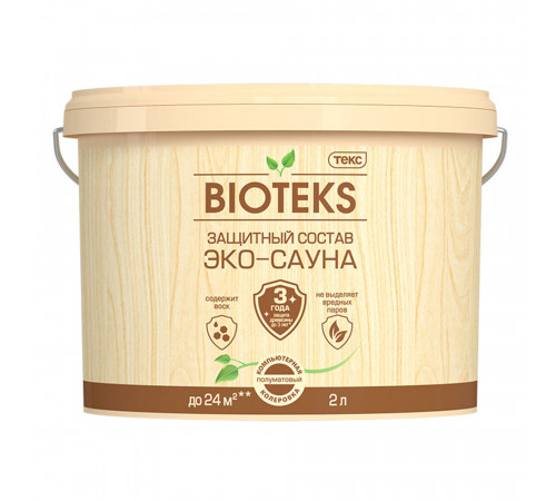 Состав защитный Текс Bioteks Эко-Сауна для бань и саун бесцветный 2 л Состав защитный Текс Bioteks Эко-Сауна для бань и саун бесцветный 2 л