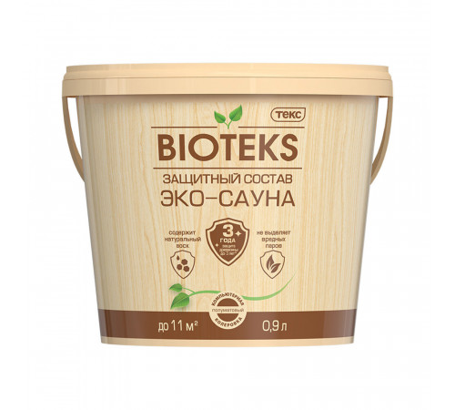 Состав защитный Текс Bioteks Эко-Сауна для бань и саун бесцветный 0,9 л Состав защитный Текс Bioteks Эко-Сауна для бань и саун бесцветный 0,9 л