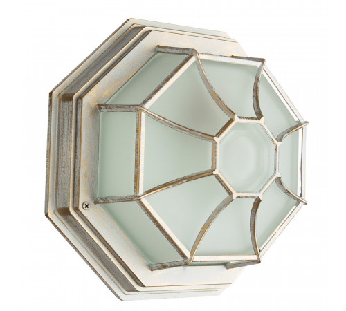 Светильник садово-парковый настенный Arte Lamp Pegasus бело-золотой E27 60 Вт IP44 (A3121PF-1WG)