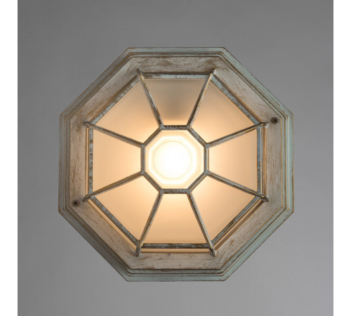 Светильник садово-парковый настенный Arte Lamp Pegasus бело-золотой E27 60 Вт IP44 (A3121PF-1WG)
