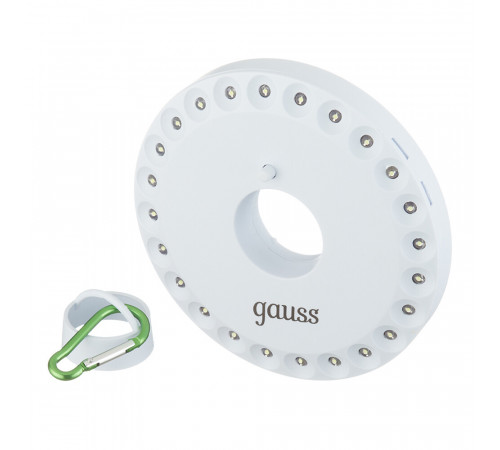 Фонарь кемпинговый Gauss светодиодный 24 LED 5 Вт на батарейках AA пластик с магнитом и карабином (GF003) Фонарь кемпинговый Gauss светодиодный 24 LED 5 Вт на батарейках AA пластик с магнитом и карабином (GF003)