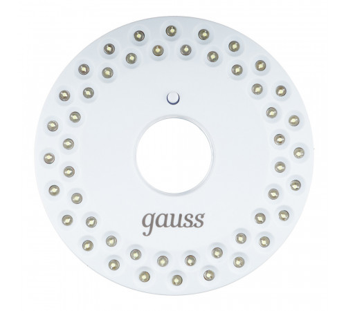 Фонарь кемпинговый Gauss светодиодный 48 LED 5 Вт на батарейках AA пластик с магнитом и карабином (GF004) Фонарь кемпинговый Gauss светодиодный 48 LED 5 Вт на батарейках AA пластик с магнитом и карабином (GF004)